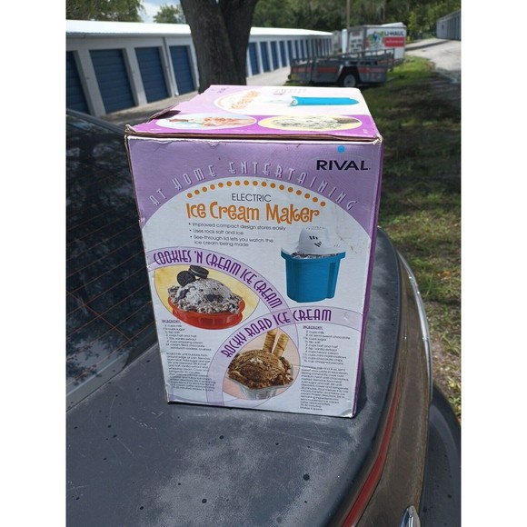 Rival Electric Ice Cream Maker Yogurt Sorbet #8804-BL 4 Quart - Picture 2 of 3